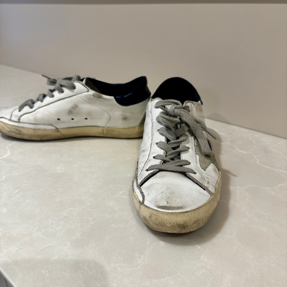 Golden Goose Super Star Low Top Sneakers White/Navy Size 38